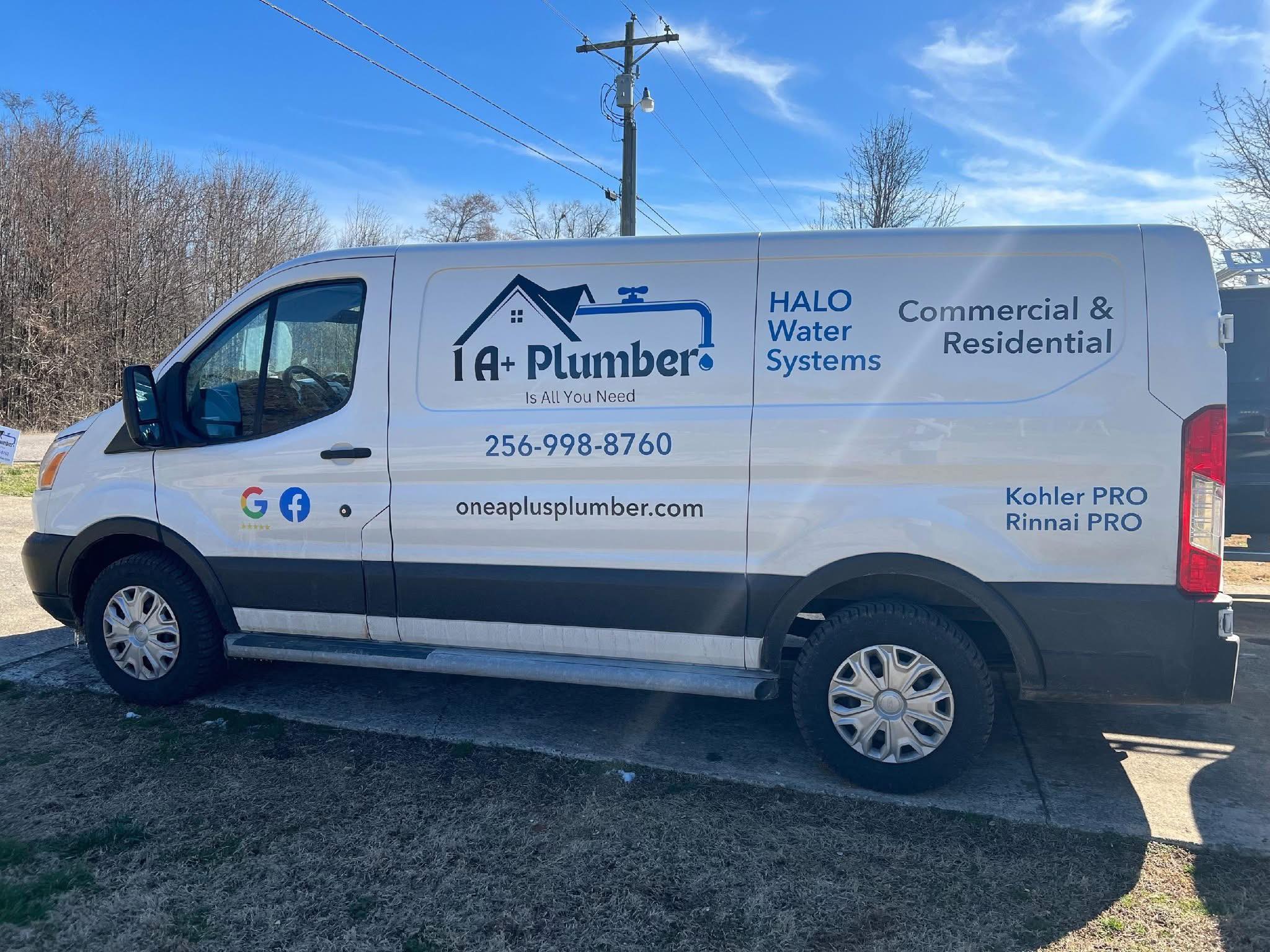 Contact us at 1 A+ Plumber: our local plumbing service van in Athens, Alabama